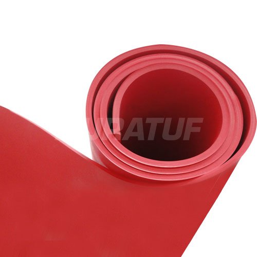 Red Super Abrasion Resistant Rubber Sheeting 38° Shore A