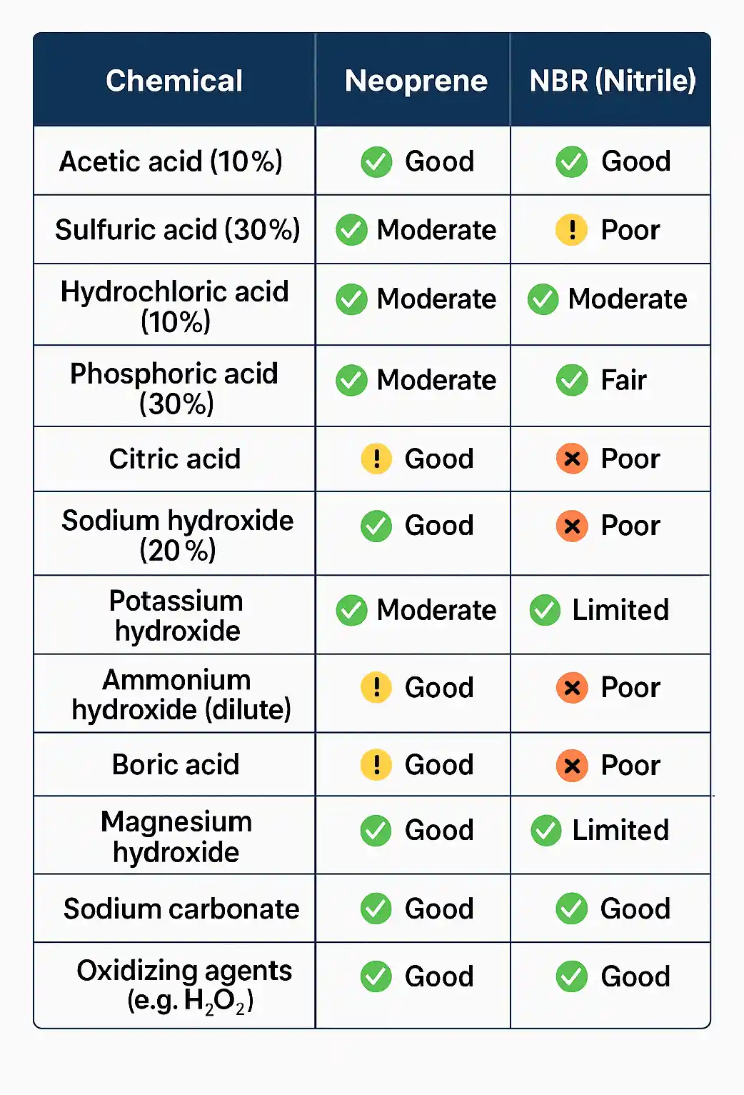 Difference between Neoprene vs Nitrile Rubber