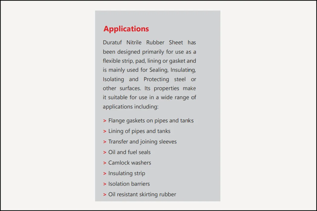 NBR Rubber Application