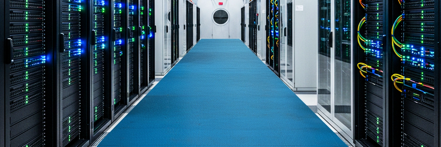 Data Center with IS 15652 Electrical Insulating Mats (Blue)