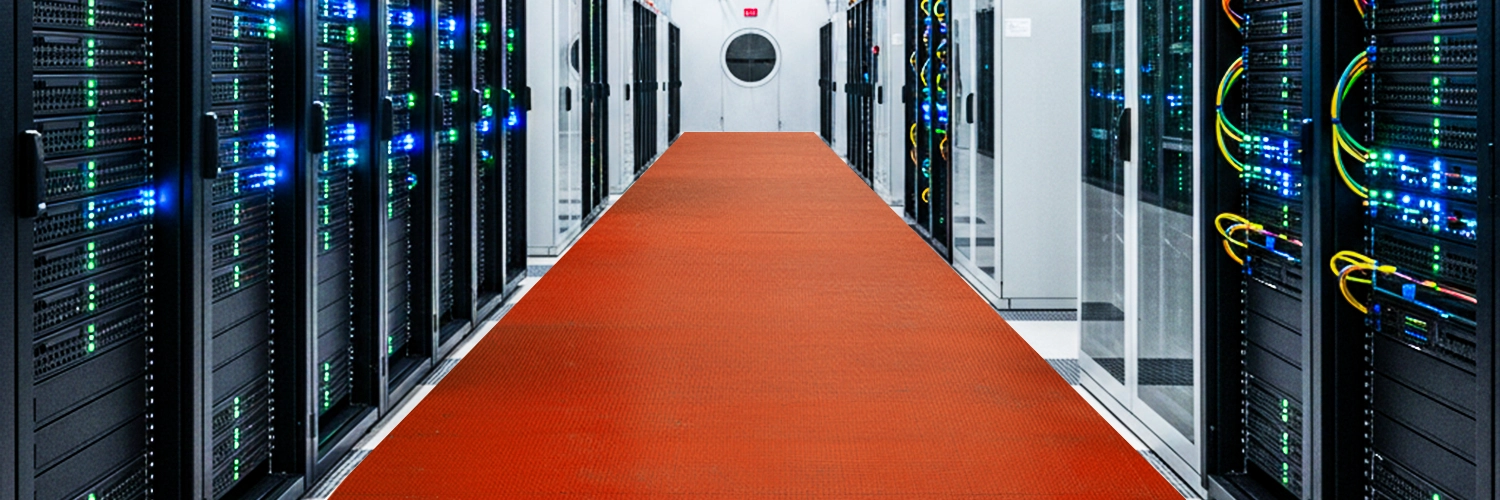 Data Center with IS 15652 Electrical Insulating Mats (Red)
